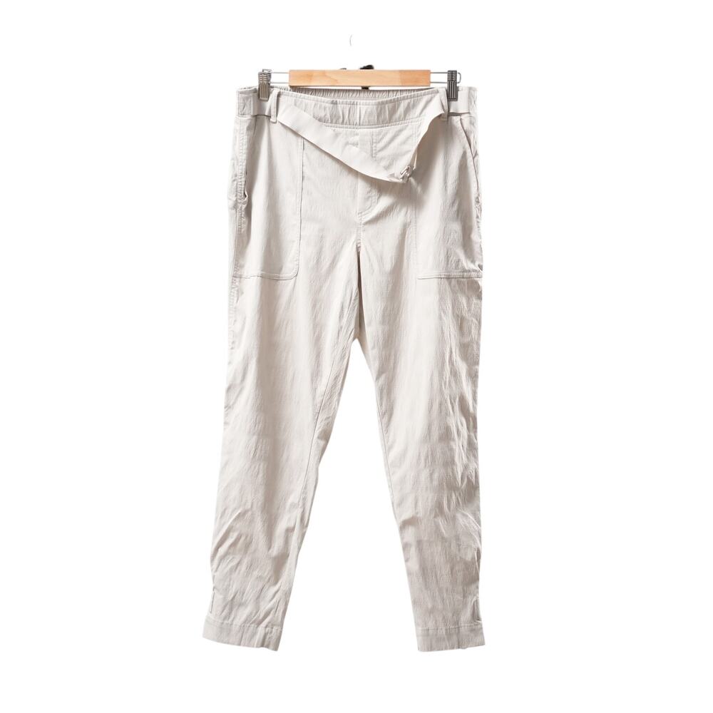 Athleta Trekkie Pants Womens 12 Beige Jogger Pull On Hiking Outdoor Athletic